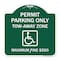 Signmission Permit Parking Tow-Away Zone Maximum Fine, Green & White Aluminum Sign, 18" L, 18" H, GW-1818-23318 A-DES-GW-1818-23318 - alternate 1